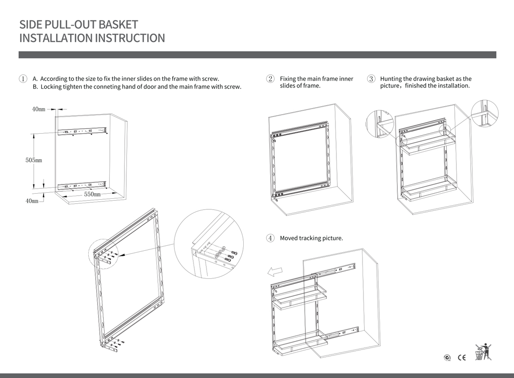 PB-018 Cabinet Wire Basket Specification Chart PB-018 Cabinet Wire Basket