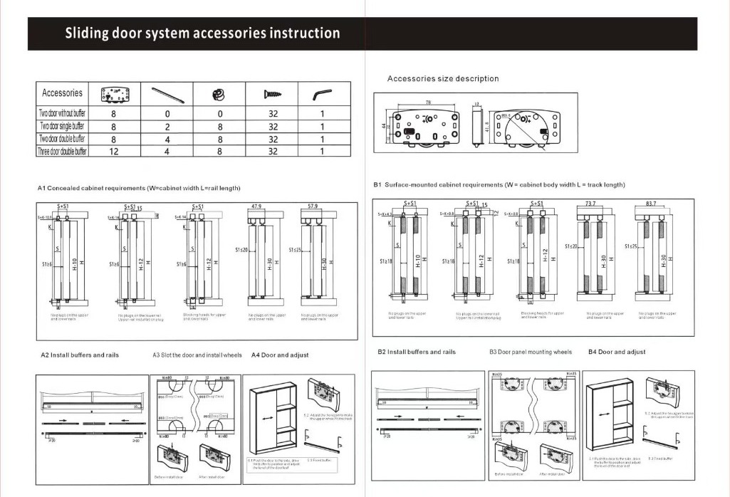 DF-C004 Concealed Door Roller