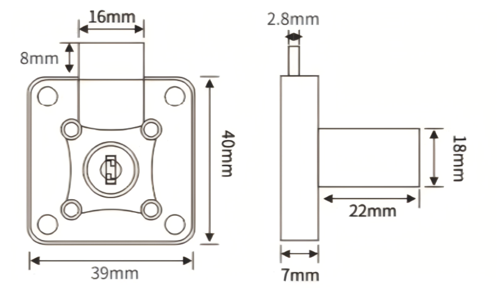 FL-CF17 Cabinet Lock Specifications